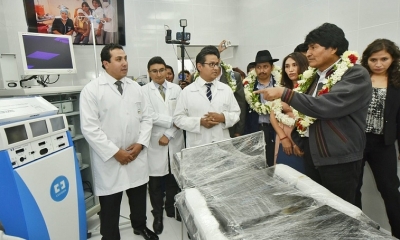 El presidente Evo Morales entrega el Instituto Chuquisaqueño de Oncología