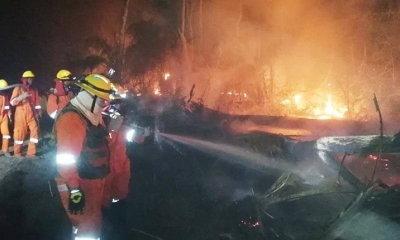 Voluntarios cochabambinos en los incendios de Santa Cruz. | Los Tiempos