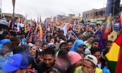 La concentración esta mañana, en el sector de Pukara. Foto: Redes Sociales