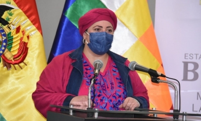La ministra de la Presidencia, María Nela Prada