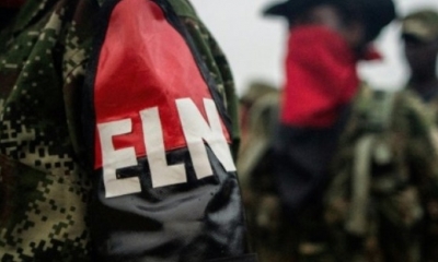 Miembros de la ELN en un campo de entrenamiento en el departamento de Choco, Colombia