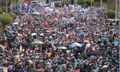 Así se vivió el apoyo a Morales en Potosí/Foto. ABI