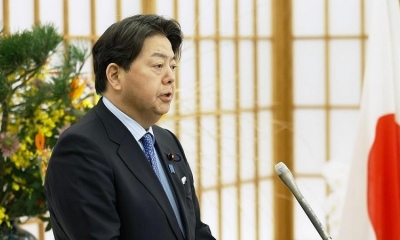 El ministro de Relaciones Exteriores de Japón, Yoshimasa Hayashi