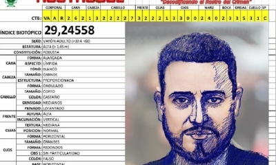 Tez blanca, pelo ondulado, ojos grandes y redondos, nariz 