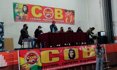 La reunión fue en el excine Miraflores. Foto: COB.
