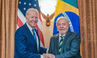 El presidente de Brasil, Luiz Inácio Lula da Silva, y su homólogo estadounidense, Joe Biden. 
