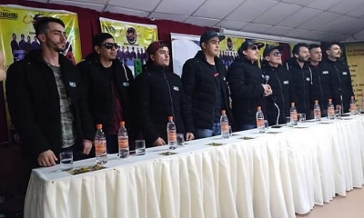 Jambao, estuvo en una conferencia de prensa en Santa Cruz/Foto. GL