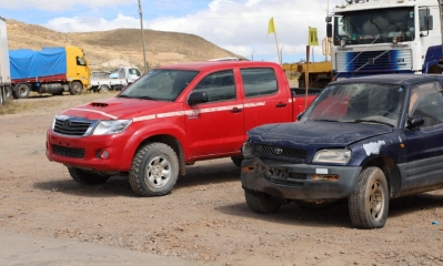 Los motorizados fueron trasladados al recinto aduanero Karachipampa de la ciudad de Potosí.