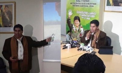 Césa Cocarico, ministro de Desarrollo Rural y Tierras/Foto. RRSS
