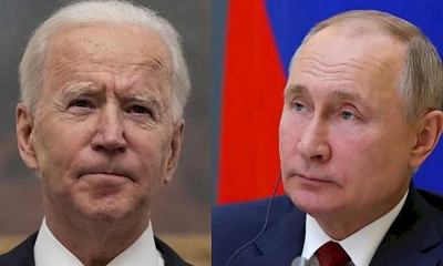 El presidente de Estados Unidos, Joe Biden, y su homólogo ruso, Vladimir Puti. 