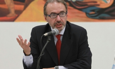 El vocero presidencial, Jorge Richter, en una pasada rueda de prensa. Foto: Min Presidencia