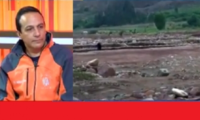 El bebé fue arrastrado por el río/Foto. Captura de pantalla