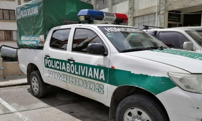 Un vehículo de la Policía en La Paz