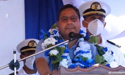 Luis Arce en un acto en Guayaramerín.