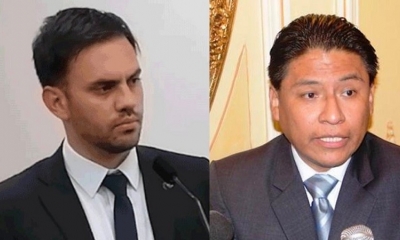 Los ministros de Gobierno, Eduardo del Castillo, y de Justicia, Iván Lima
