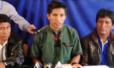 Andrónico Rodríguez, vicepresidente de la Coordinadora de las Seis Federaciones del Trópico de Cochabamba/Foto. RRSS
