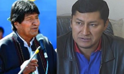 Evo Morales y Grover Cuevas/Foto. Kandire