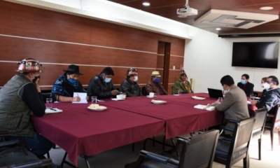 La reunión entre el TSE y representantes de sectores movilizados en La Paz. | TSE