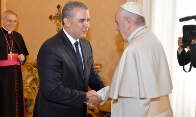 Presidente de colombia, Iván Duque y el Papa Francisco.