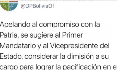 El tuit que fue borrado