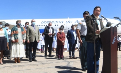 El presidente Luis Arce recibió las vacunas/Foto. RRSS