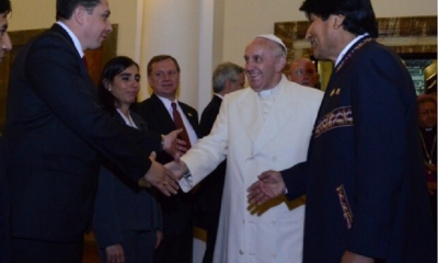 Evo Morales en la reunión que sostendrá el viernes con el papa Francisco.