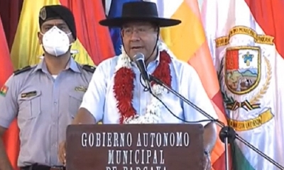 Presidente Arce participó del ampliado de los interculturales en Padcaya. Foto/captura