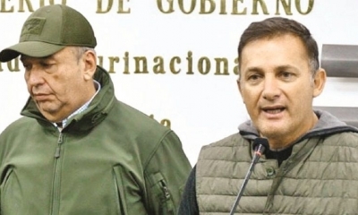 El exministro de Gobierno, Arturo Murillo, el exministro de Defensa, Luis Fernando López