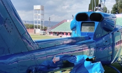 El hecho ocurrió cuando la aeronave levantaba vuelo en un campo de juego