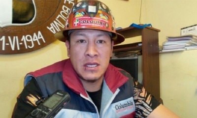 El Secretario Ejecutivo de la Federación Sindical de Trabajadores Mineros de Bolivia, Orlando Gutiérrez