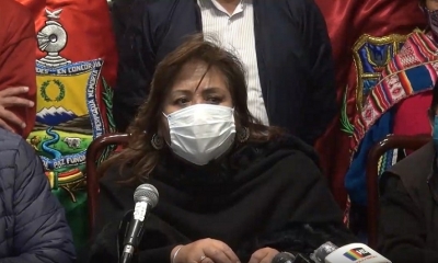 La jefa de bancada nacional del Movimiento Al Socialismo (MAS), Betty Yañíquez