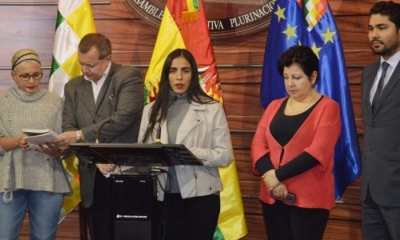 Autoridades durante el anuncio del convenio entre ALP, UIF y Procuraduría. Foto: Diputados.
