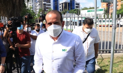 El gobernador de Santa Cruz, Luis Fernando Camacho, en la Fiscalía