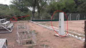 Las graderías quedaron a metros del hito fronterizo