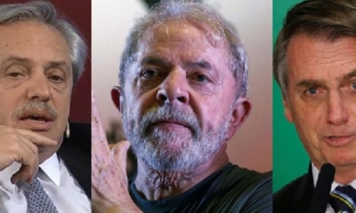 Alberto Fernández, Lula Da Silva y  Jair Bolsonaro/Foto. Kandire