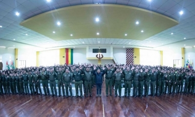 El vicepresidente David Choquehuanca en la Academia Nacional de Policías (ANAPOL).