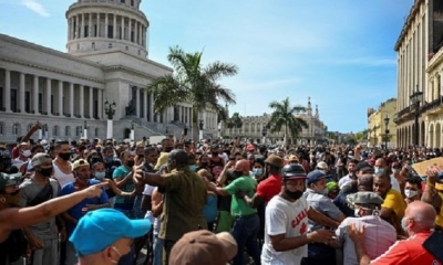 Las manifestaciones se registraron en diversos puntos de Cuba, incluida La Habana. | Fuente: AFP 