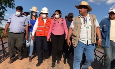 Inspección al puente clandestino sobre el Río Parapetí