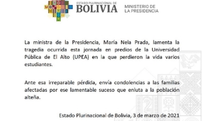 Viceministra Alcón también expresó sus condolencias a las familias dolientes.