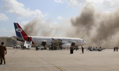 Momentos después del atentado en el aeropuerto de Adén. I foto: ultimahora.es