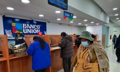 Agencia de Banco Unión, en la ciudad de La Paz. Foto: Archivo.