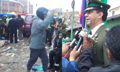 Comandante departamental de la Policía de Oruro, César Raña/Foto. Kandire