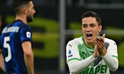 Giacomo Raspadori anotó el primer gol para el Sassuolo