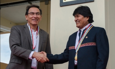 Martin Vizcarra y Evo Morales. Foto: RRSS