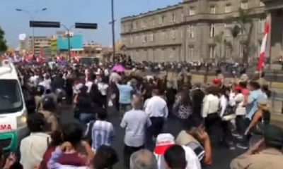 La hija del expresidente de Perú leyó esta misiva durante el funeral de su padre/Foto. Captura de pantalla 