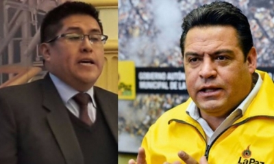 Jaime Durán, viceminstro de Presupuesto y Luis Revilla, alcalde de La Paz. Foto composición ANF