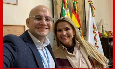 Elio Montes  y Jeanine Áñez  