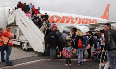 94 venezolanos que se encontraban en Ecuador arriban al país en un vuelo del Consorcio Venezolano de Industrias Aeronáuticas y Servicios Aéreos S.A (C