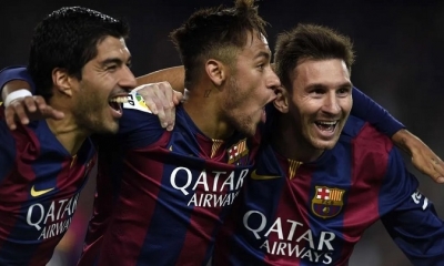 Suárez, Neymar y Messi cuando formaban la MSN. | Fuente: EFE