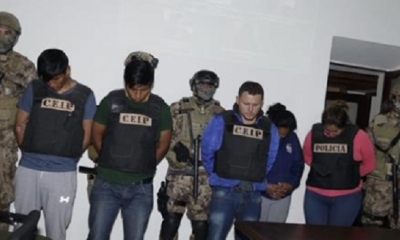 Así presentaron a los miembros de la organización criminal/Foto. RRSS